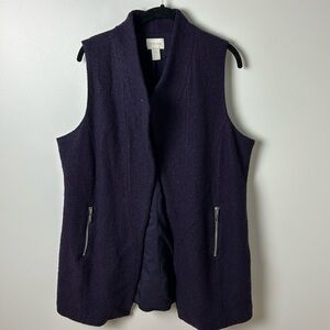 Chico’s Sleeveless Purple Drama Vest Sweater--Size 2 (10-12)